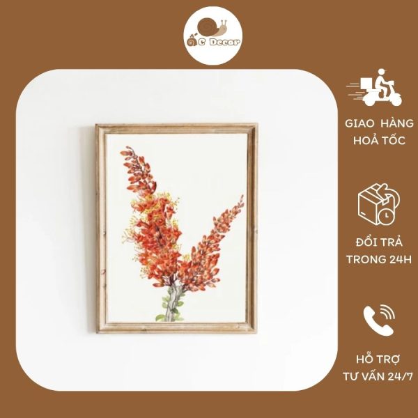 Tranh canvas họa tiết hoa lá